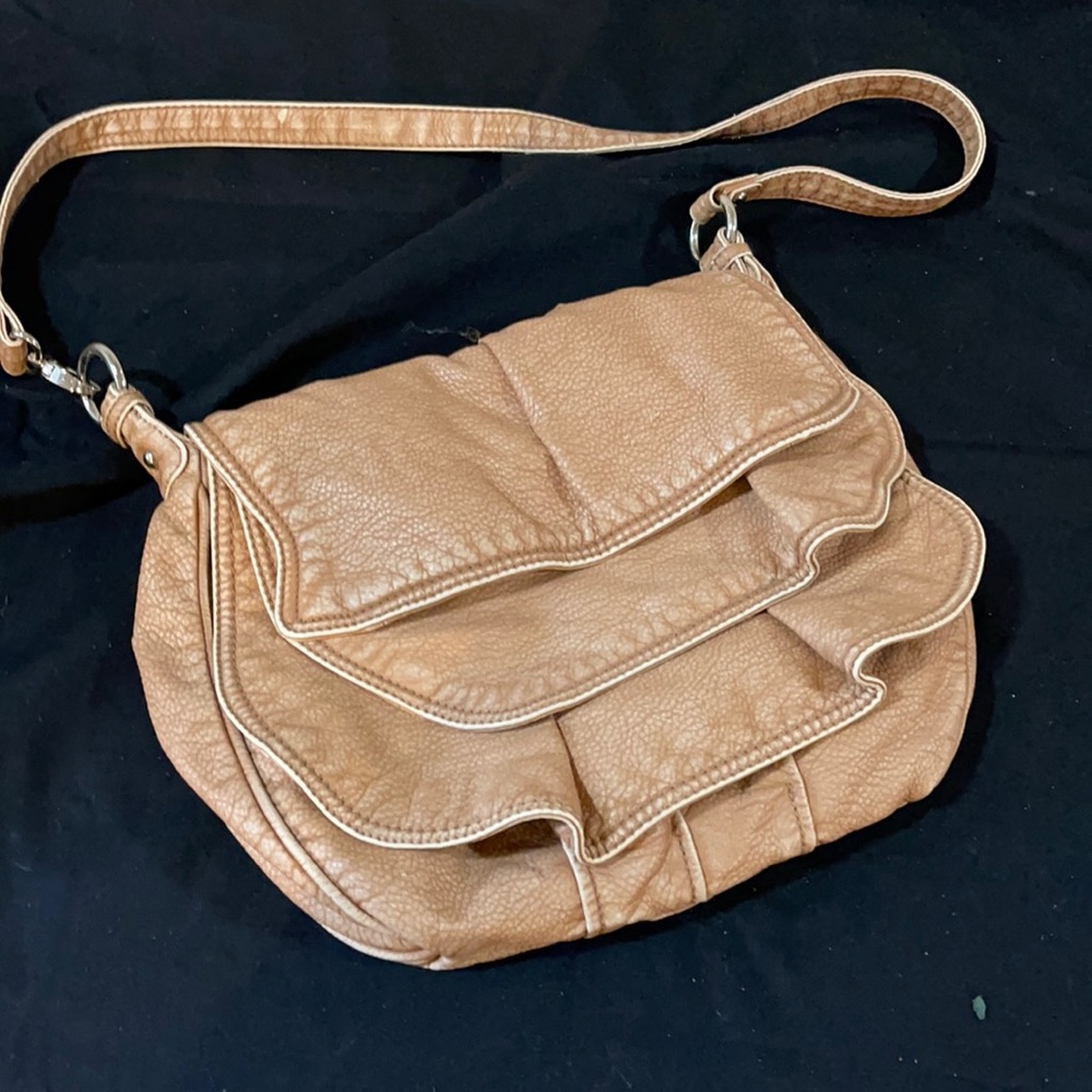 What a deal!! Tan/Nude Hobo Ruffle Bag by “RED” by Mark Ecko